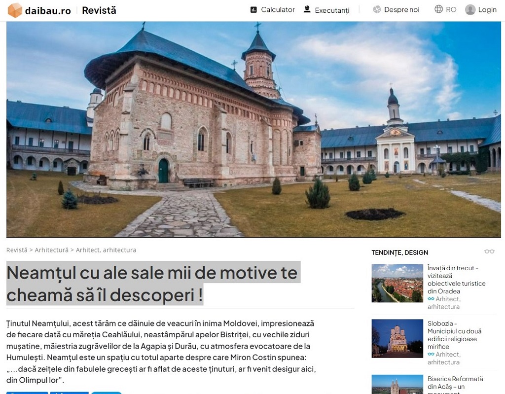 Daibau: “Neamț with its thousands of reasons calls you to discover it!”