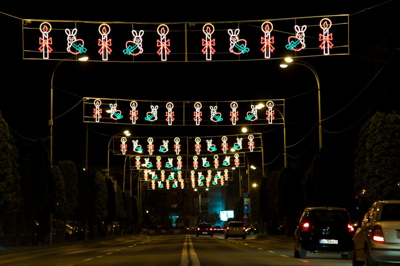 Easter lights in Piatra Neamt 2011