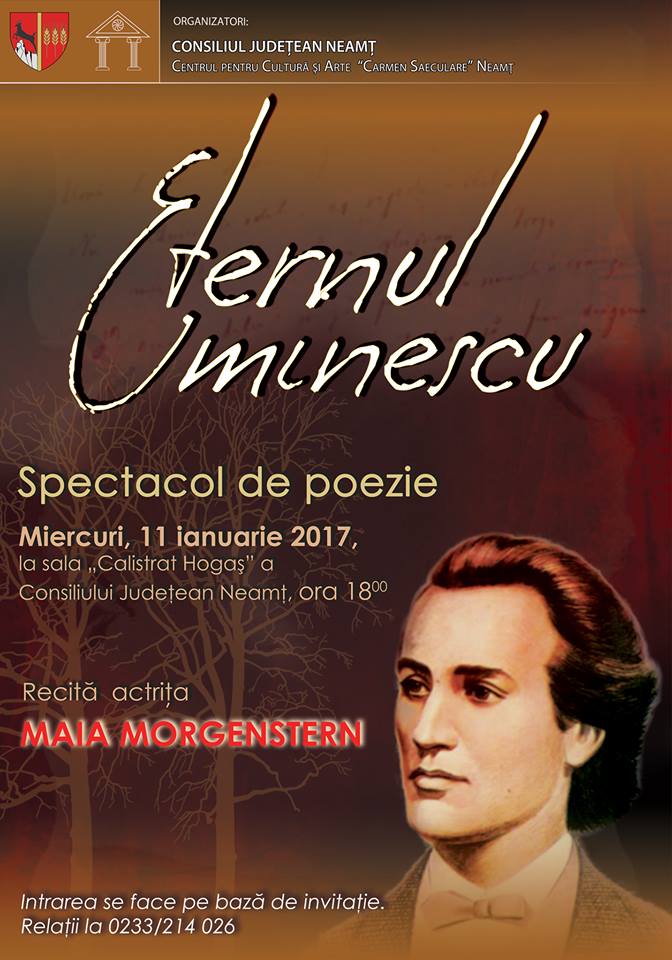 ETERNUL EMINESCU, recital de poezie susținut de actrița Maia Morgenstern – fotografia 1