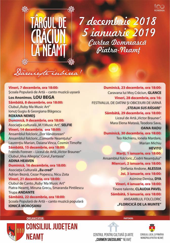 Programul primului final de săptămână de la târgul de crăciun la Neamț, ediția a III-a – fotografia 1