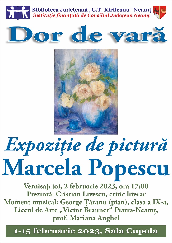 Expoziție de pictură Marcela Popescu, la Biblioteca Județeană – fotografia 1