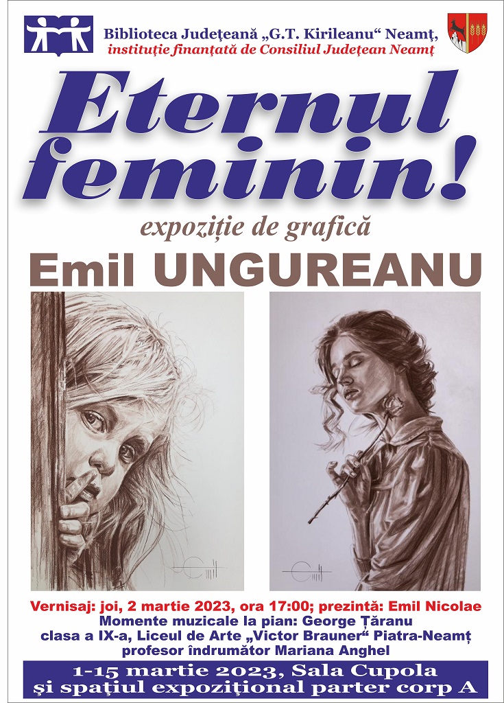 Expoziție de grafică Emil Ungureanu, la Biblioteca Județeană – fotografia 1