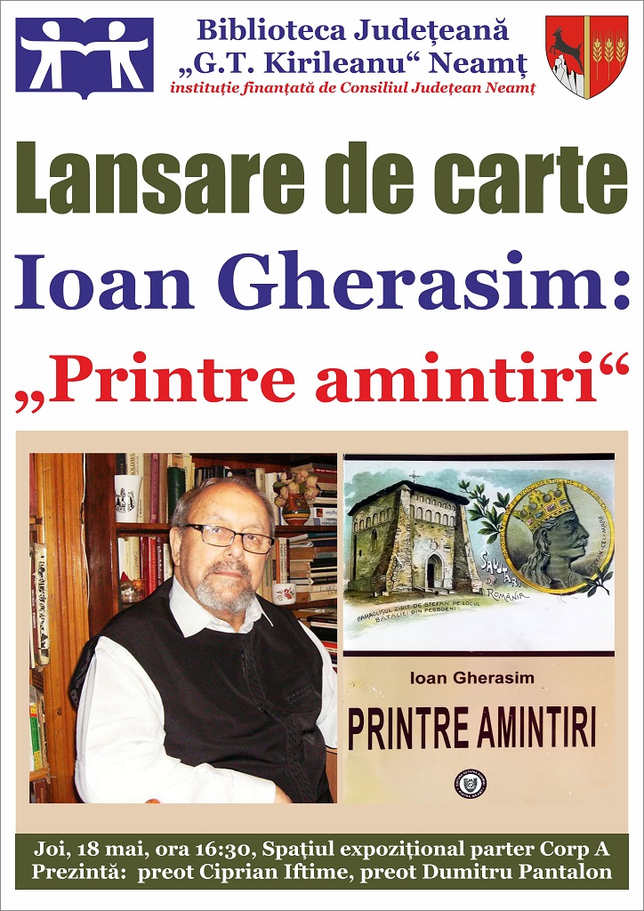 Lansarea cărții „Printre amintiri“ de Ioan Gherasim, la Biblioteca Județeană – fotografia 1