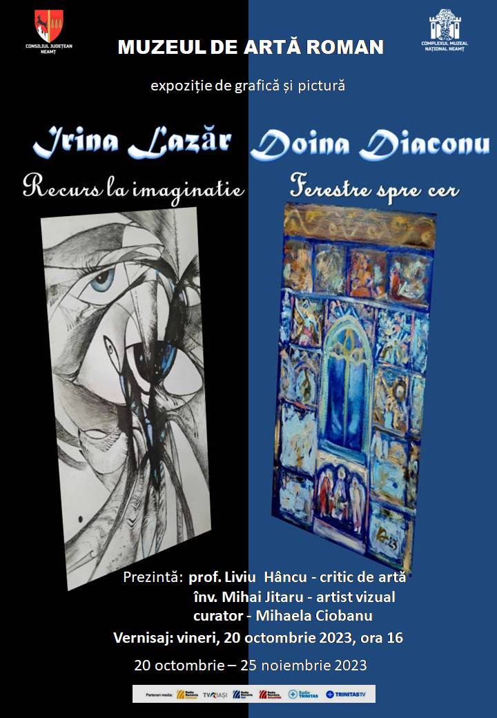 Expoziție de grafică și pictură “Recurs la imaginație – Ferestre spre cer” Irina lazăr – Doina Diaconu – fotografia 1