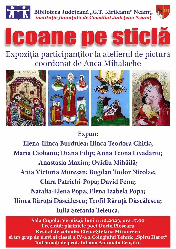 Expoziție de icoane pe sticlă, la Biblioteca Județeană – fotografia 1