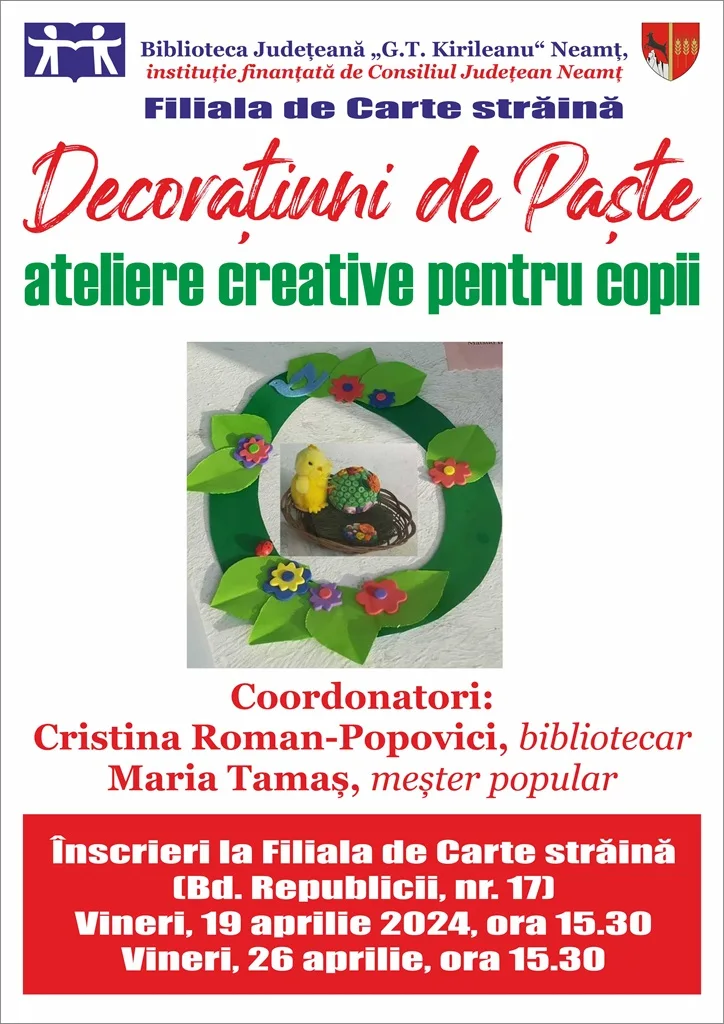 Ateliere creative dedicate Paștelui, la Filiala de Carte străină – fotografia 1