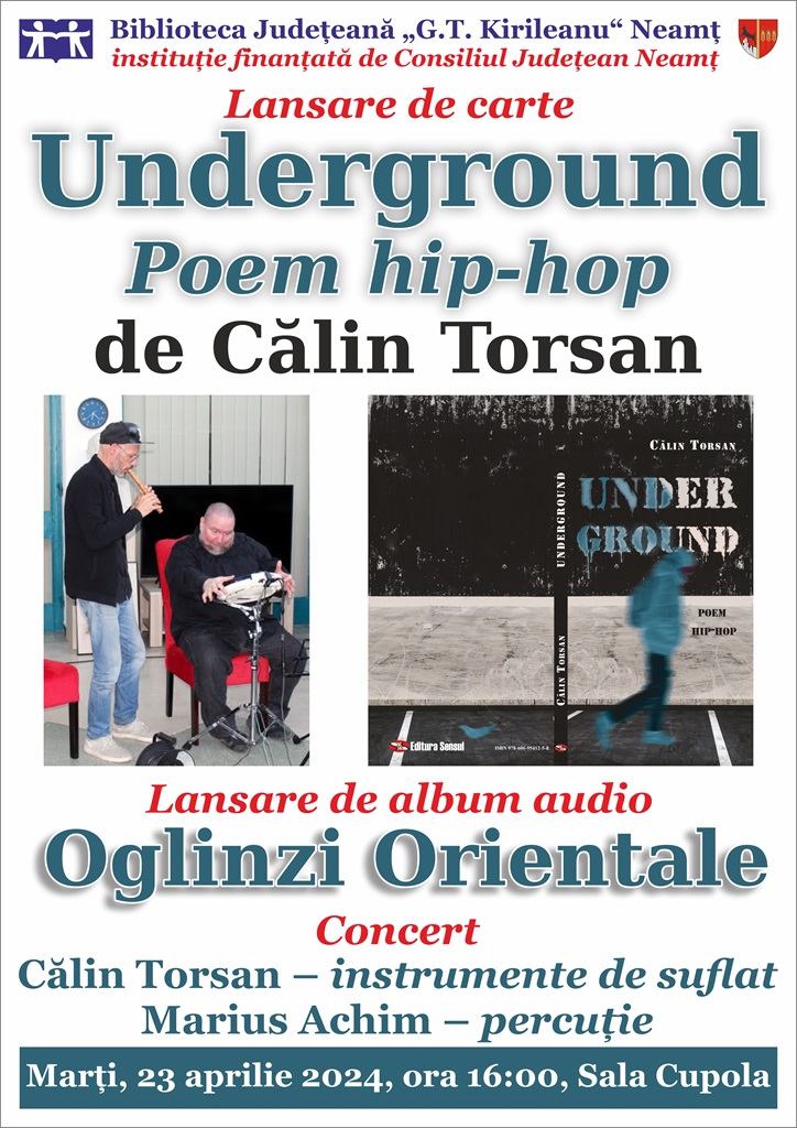 Underground. Poem hip-hop“, lansat la Biblioteca Județeană de Ziua Cărții – fotografia 1