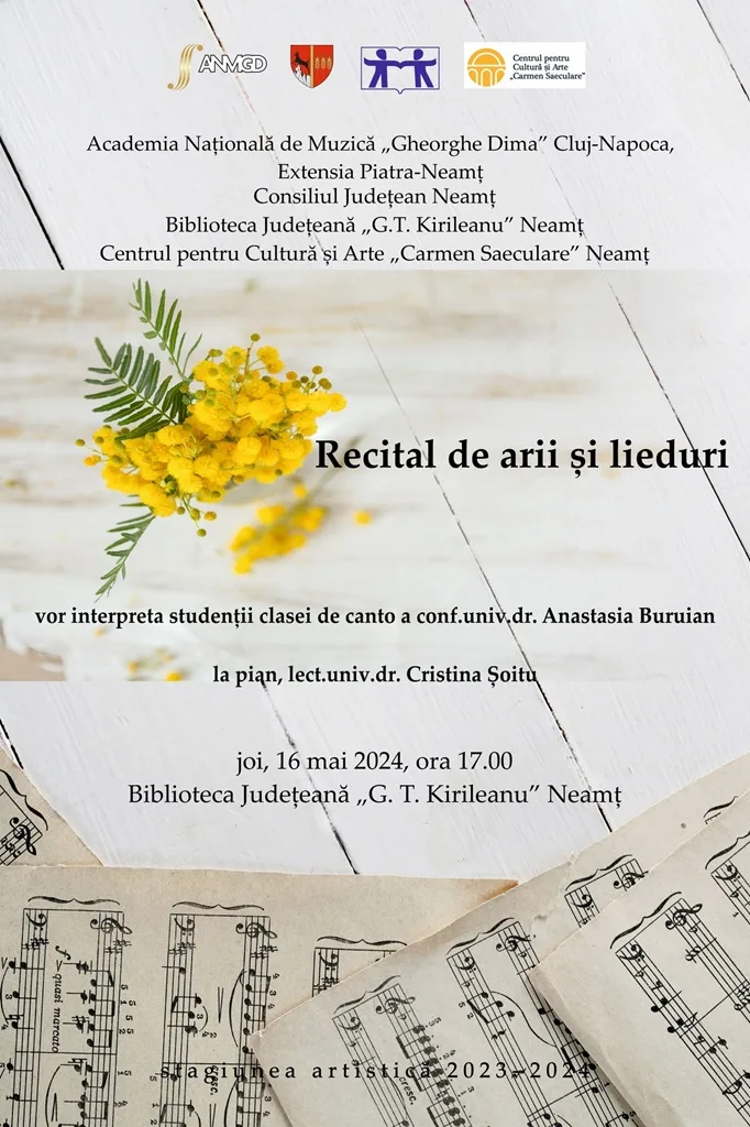 Stagiunea muzicală revine cu un recital de arii și lieduri