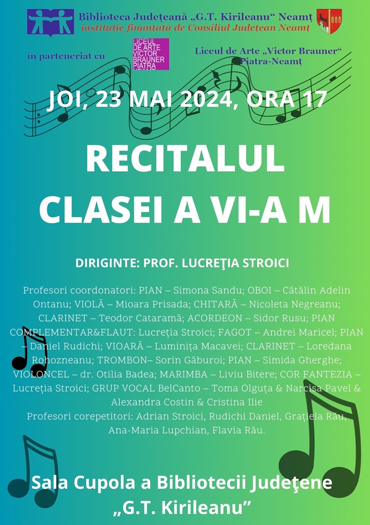 Recitalul instrumental al clasei a VI-a M, la Biblioteca Județeană – fotografia 1