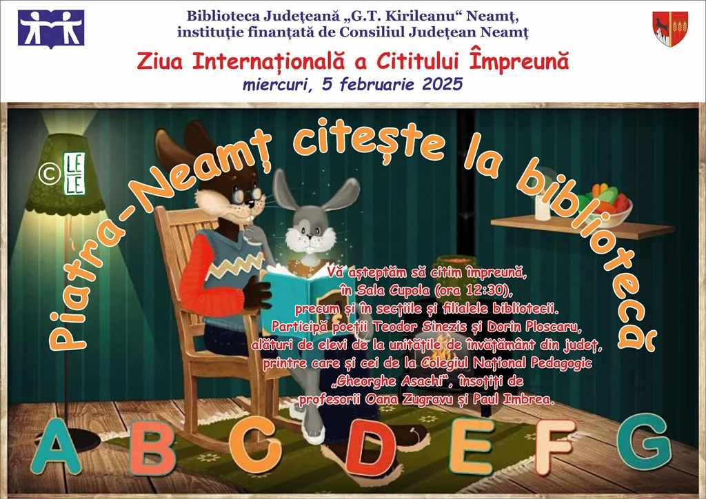 Ziua Internațională a Cititului Împreună, celebrată la Biblioteca Județeană