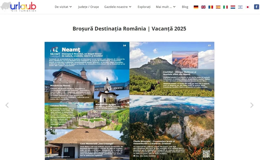 Urlaub in Rumänien prezintă și județul Neamț în ediția din aprilie 2025