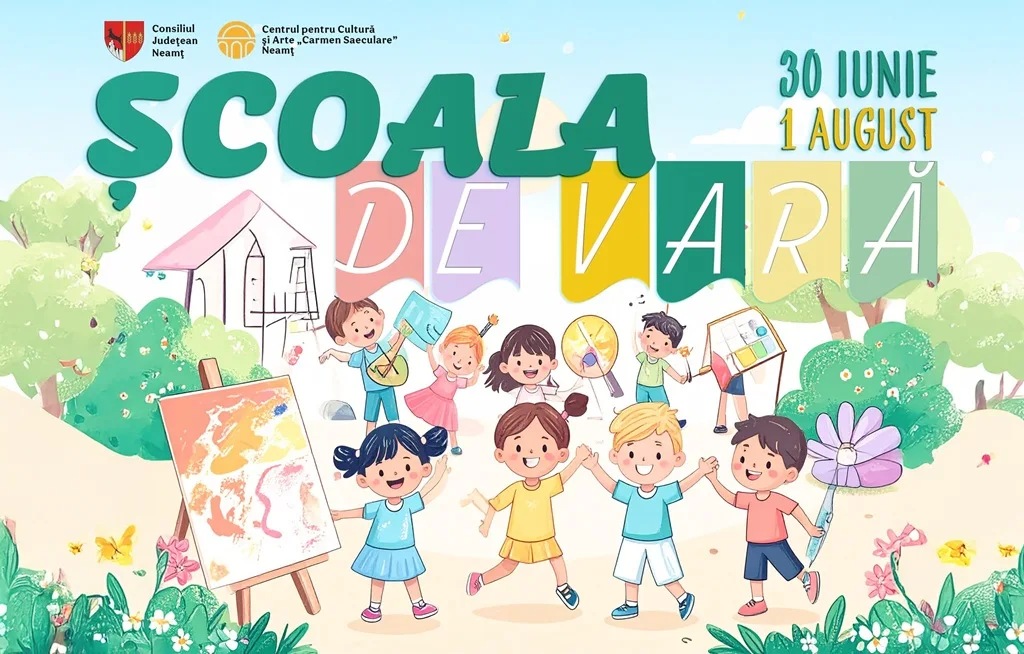 Școala de vară la Centrul pentru Cultură și Arte „Carmen Saeculare” Neamț. Calendarul cursurilor pentru copii